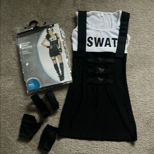SWAT Halloween Costume Dress in Black and White Size S/M